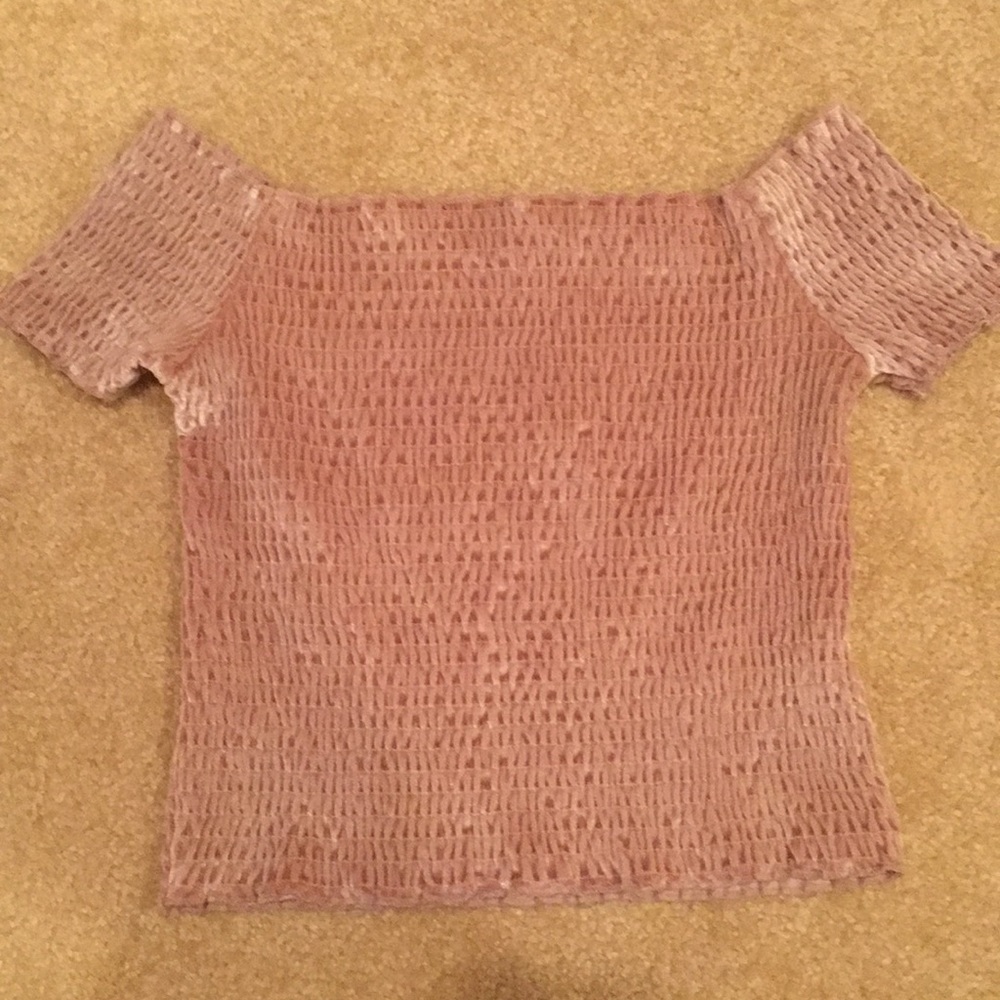 Velvet blush crop top